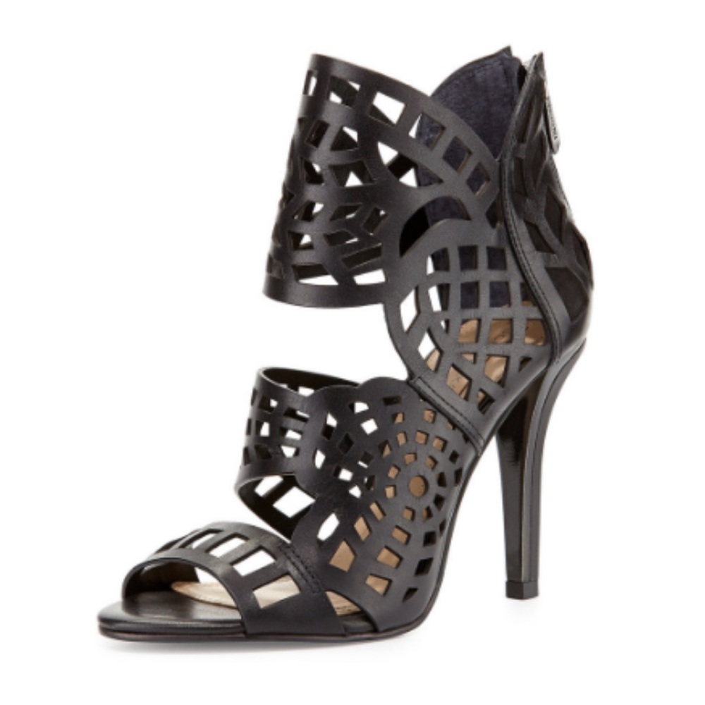 BCBG Black Maven Cutout Shootie Heels Sandals 10